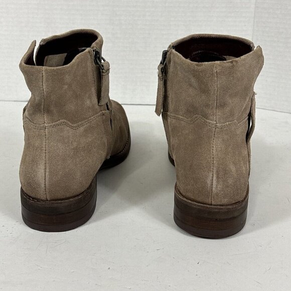 Franco Sarto Melina Bootie Women's 9M Tan Beige Suede Leather New With Flaw - Picture 6 of 12
